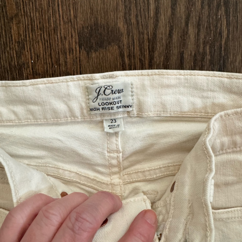 J. Crew Women's High Rise Skinny Jeans - Cream